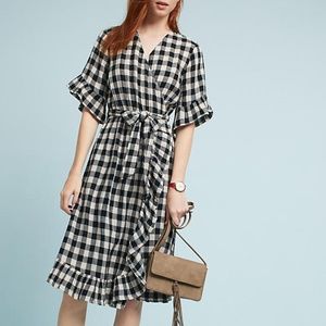 Isabella Sinclair Gingham Flutter Wrap Dress NWOT